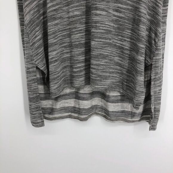Athleta Coronado Tank Top Womens Medium Grey Heather High Low Stripes Racerback - Picture 3 of 8